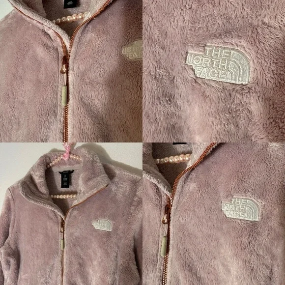 The North Face Osito pale pink teddy bear full zip jacket size Small - Picture 9 of 16